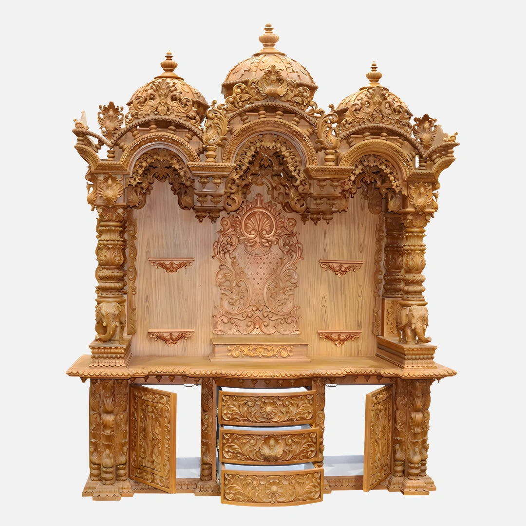Srikalahasti Teak Wood Mandap (Teak) front view 