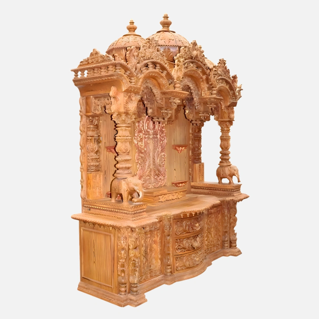 Srikalahasti Teak Wood Mandap (Teak) side angle