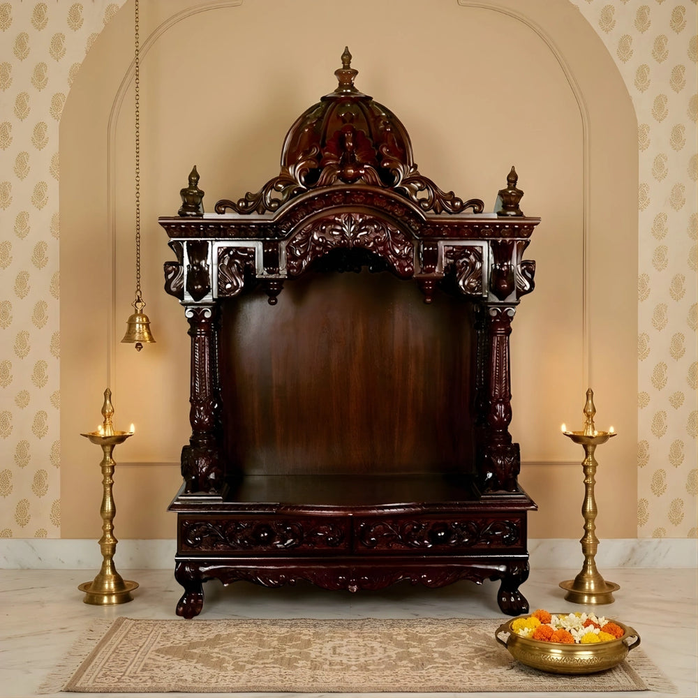 Srinivasa Teak Wood Mandir (Cherry) lifestyle view