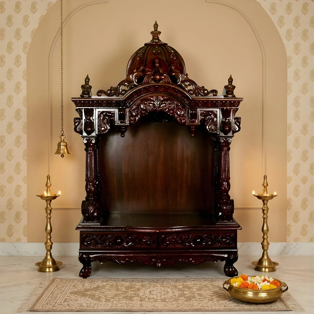 Srinivasa Teak Wood Mandir (Cherry) lifestyle view