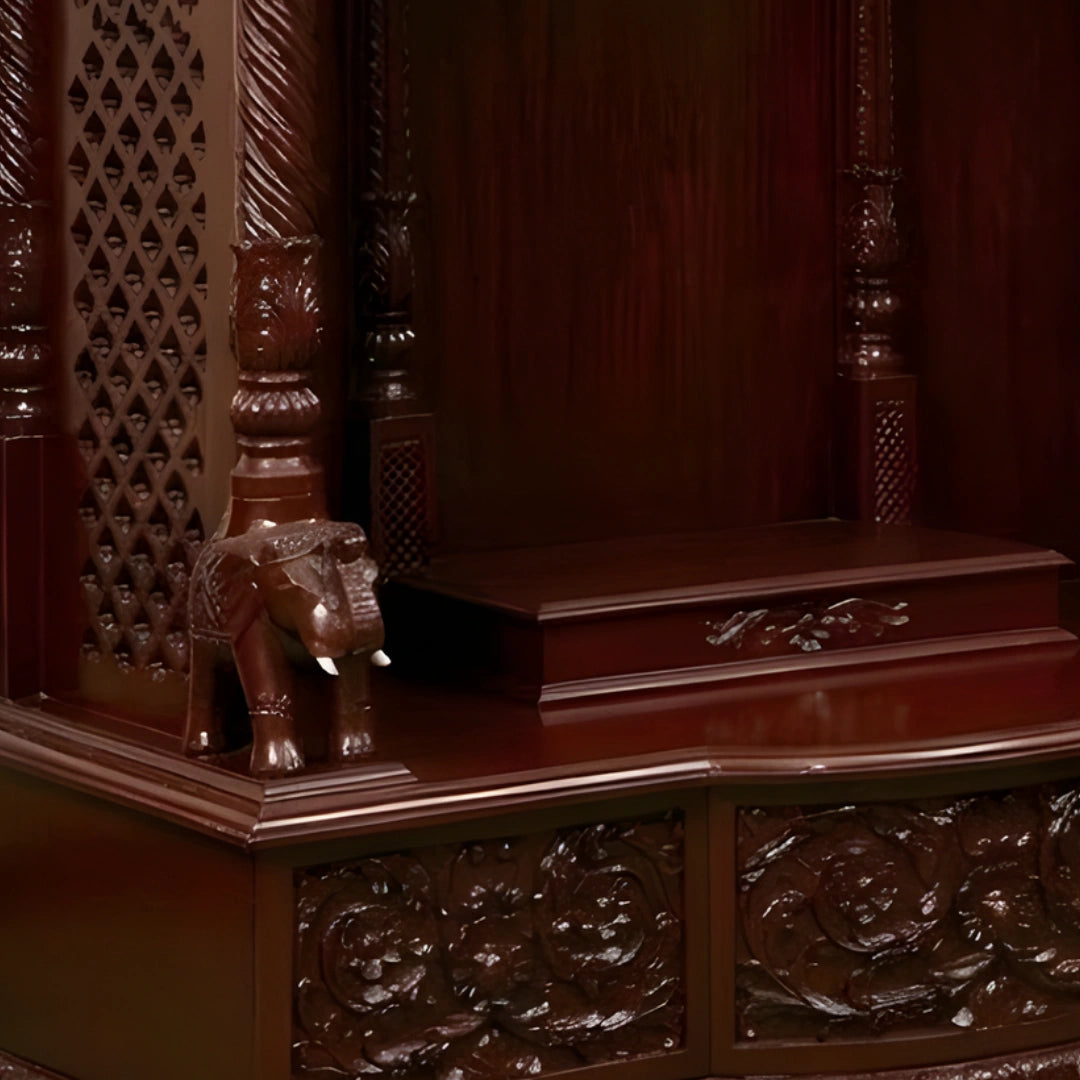  Srinivasa Teak Wood Mandir (Cherry) pillers