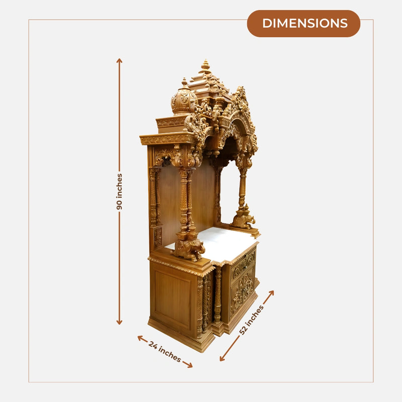 Srisaila Teak Wood Mandap (Teak) dimensions
