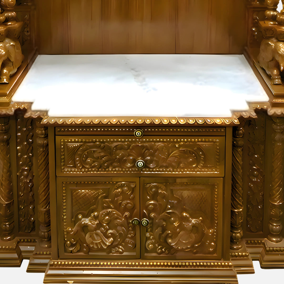 Srisaila Teak Wood Mandap (Teak) pooja area space