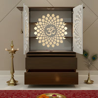 Sristhala Teak Wood Mandir (Brown White) lifestyle view 