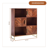 Stacksy Wood Book Shelf (Teak) dimensions