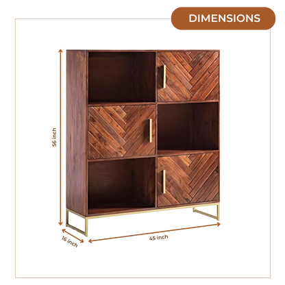 Stacksy Wood Book Shelf (Teak) dimensions