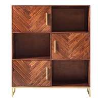Stacksy Wood Book Shelf (Teak) front view