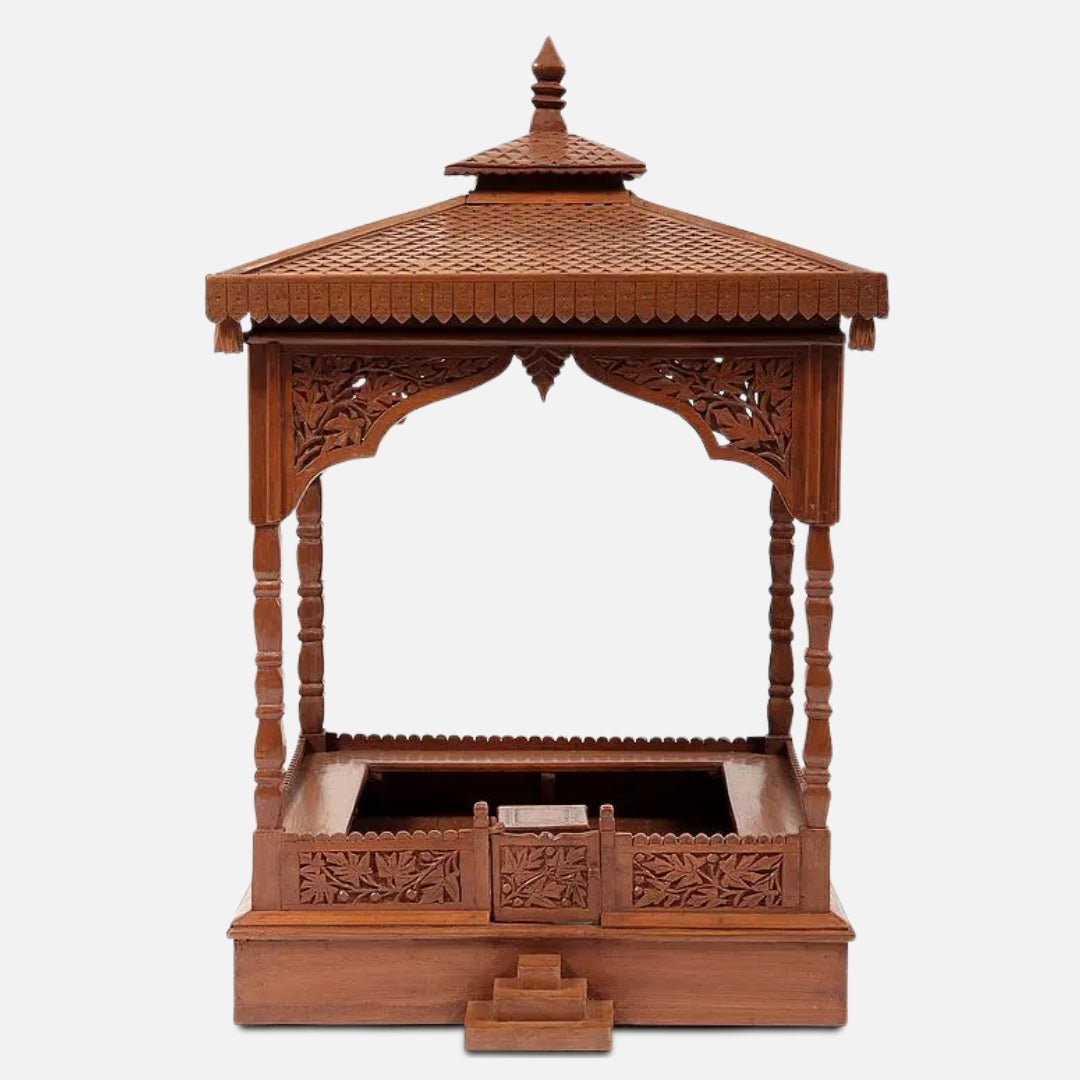 Subhaga Teak Wood Mandir (Teak) front view 
