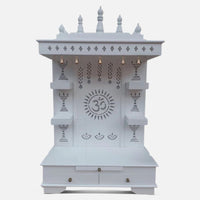 Subramanya Teak Wood Mandir (White) Front view 