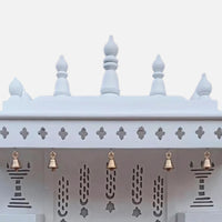 Subramanya Teak Wood Mandir (White) close view
