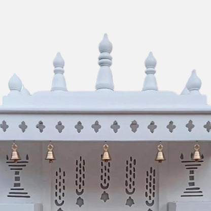 Subramanya Teak Wood Mandir (White) close view