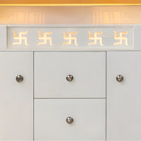 Suchiraa Wooden Corian Mandir (White) drawers
