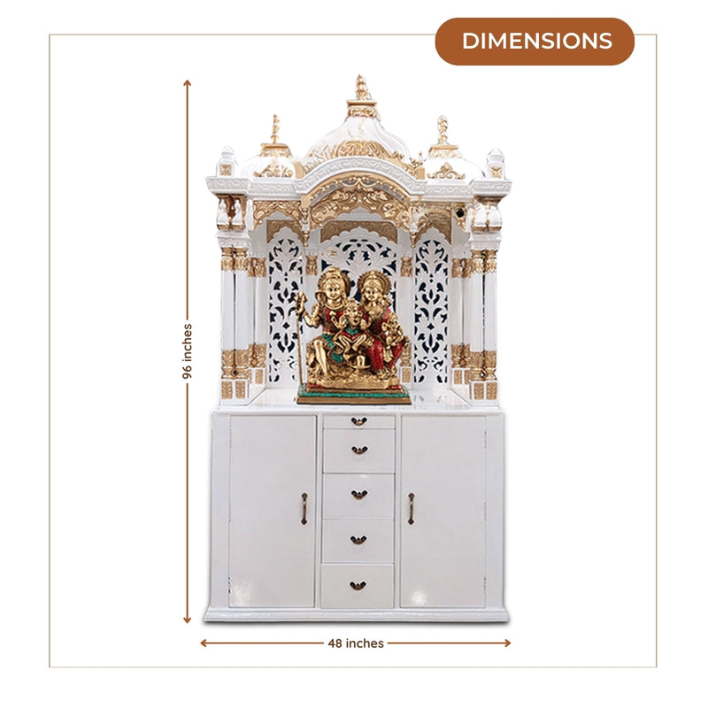 Sudhakar Teak Wood Mandap (White Gold) dimensions