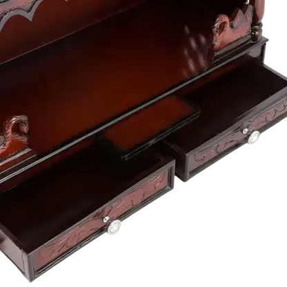 SukhatMan Large Wall Mount Pooja Mandir without Door (Brown)