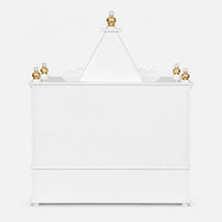 SukhatMan Medium Wall Mount Pooja Mandir without Door (White Gold)