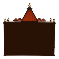 SukhatMan Large Wall Mount Pooja Mandir/Wooden temple for home in Brown Gold color back view