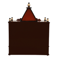 SukhatMan Medium Wall Mount Pooja Mandir/Wooden temple for home in Brown Gold color back view