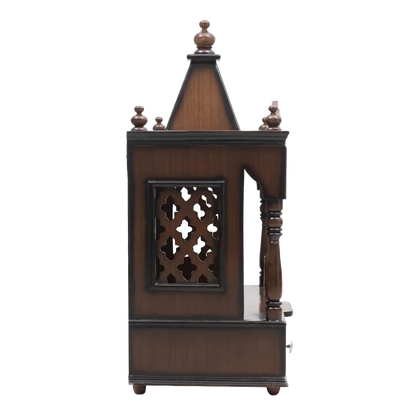 SukhatMan Medium Wall Mount Pooja Mandir without Door (Brown)