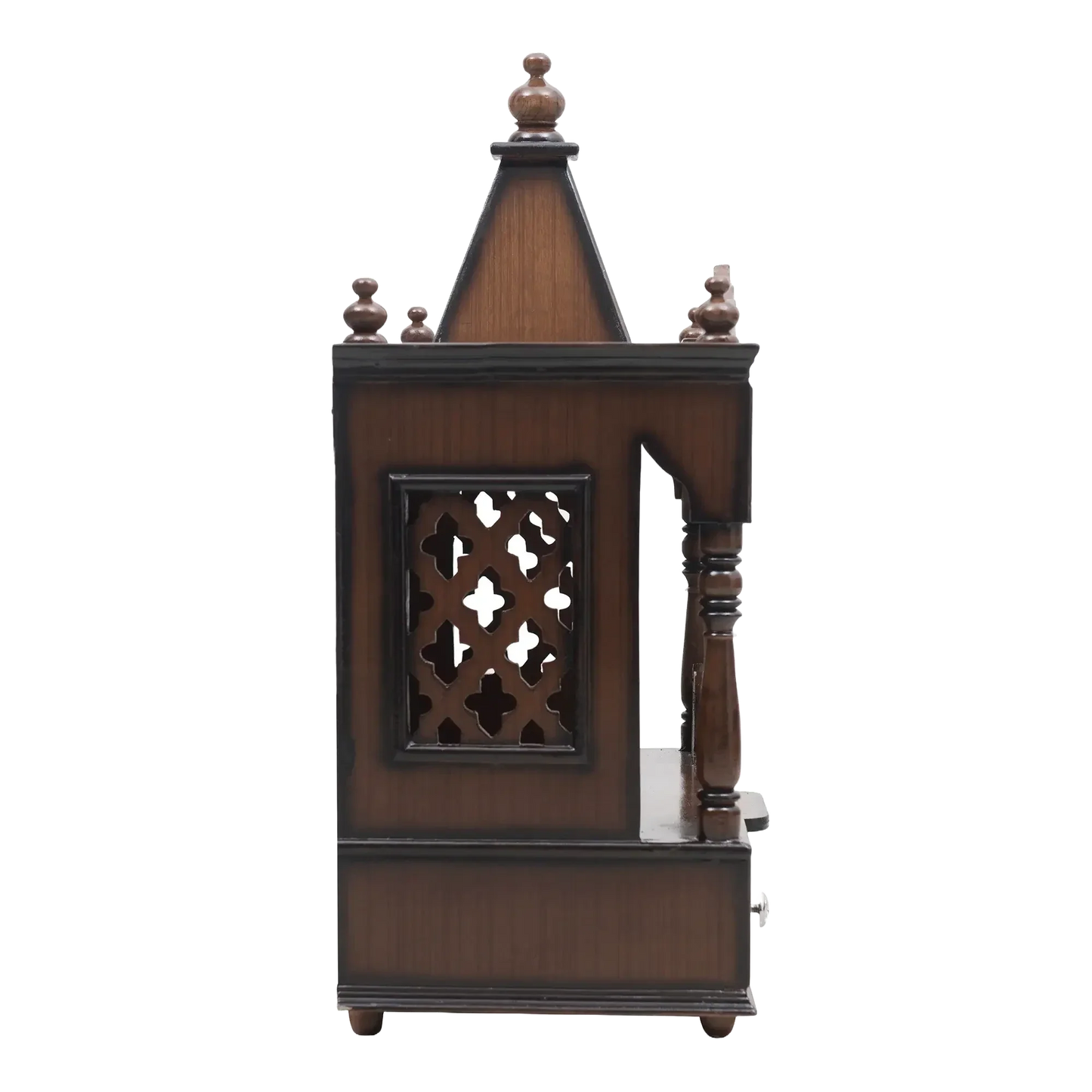 SukhatMan Medium Wall Mount Pooja Mandir without Door (Brown)