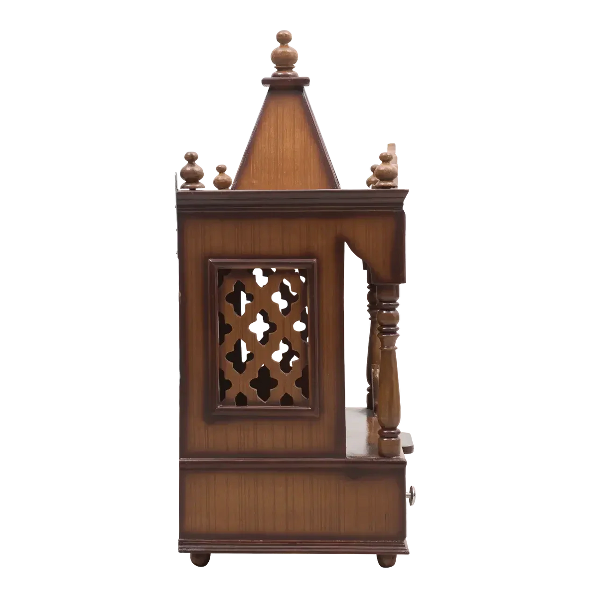 SukhatMan Medium Wall Mount Pooja Mandir without Door (Teak)