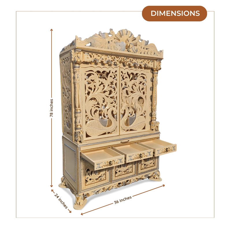  Sukriti Teak Wood Mandap (Gold) dimensions 
