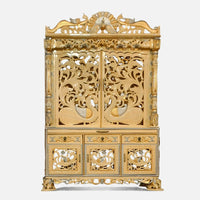 Sukriti Teak Wood Mandap (Gold) front view 