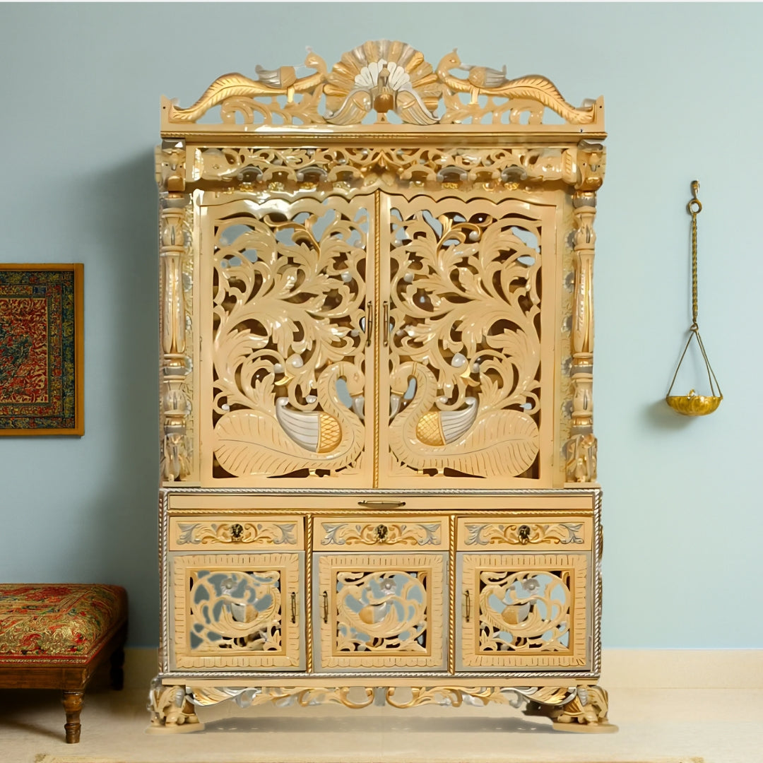 Sukriti Teak Wood Mandap (Gold) lifestyle view 