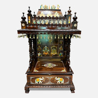 Sukrti Teak Wood Mandir (Brown) front view 