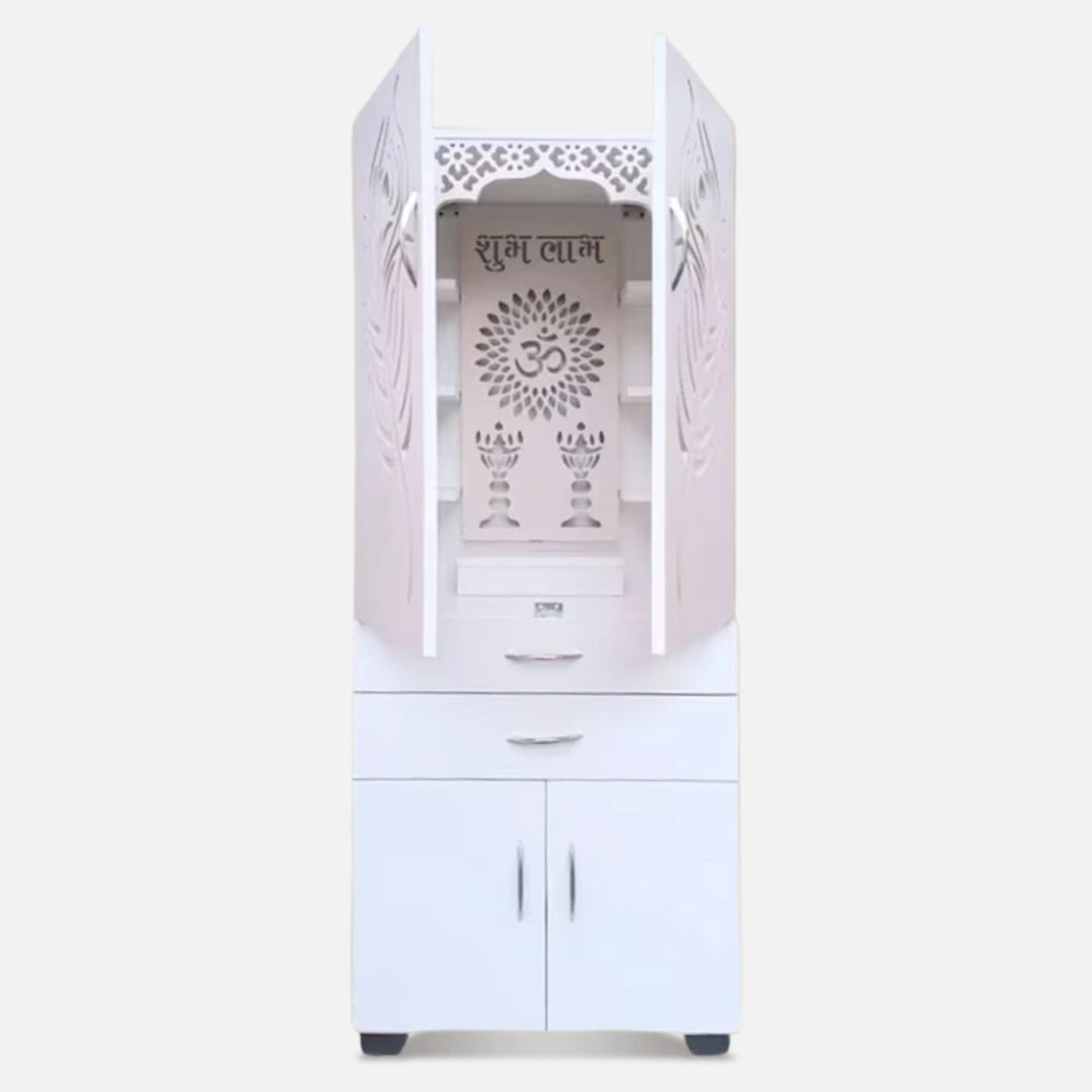 Sumedhaa Teak Wood Mandap (White) front view 