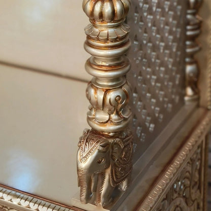 Sumukha Teak Wood Mandap (Gold) zoom view on elephants