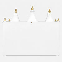 Sunanda Bhawan Large Wall Mount Pooja Mandir without Door (White Gold) Back Image