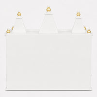 Sunanda Bhawan Medium Wall Mount Pooja Mandir without Door (White Gold) Back View