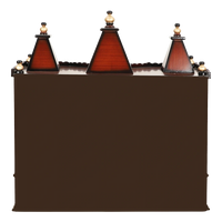 Sunanda Bhawan Medium Wall Mount Pooja Mandir/Wooden temple for home in Brown Gold color back view