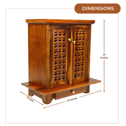 Sundaram Sheesham Wood Mandir (Teak) Dimensions