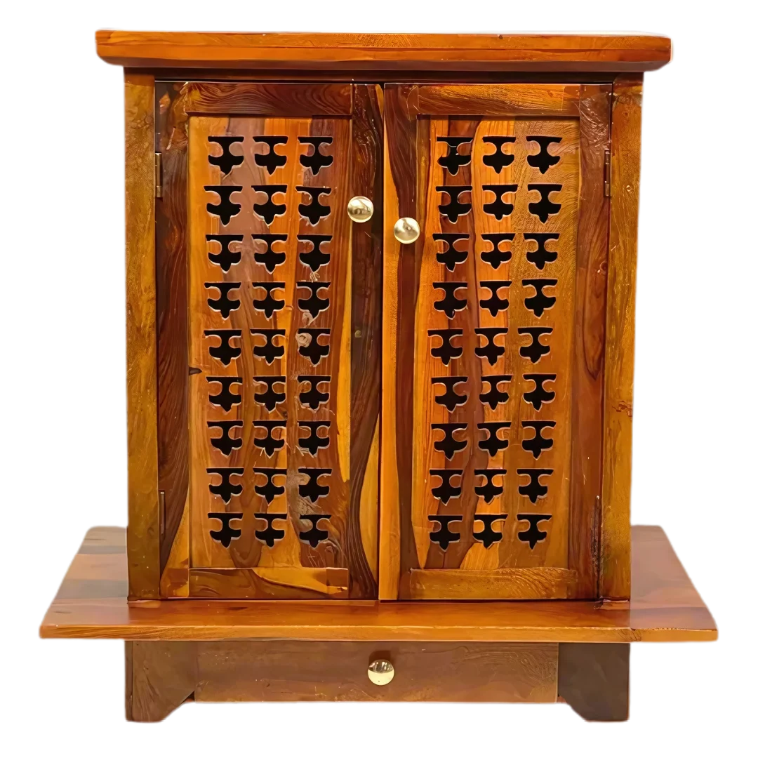 Sundaram Sheesham Wood Mandir (Teak) Front view