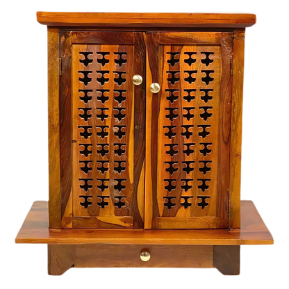 Sundaram Sheesham Wood Mandir (Teak) Front view