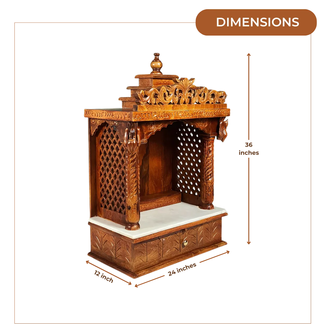 Suprabha Sheesham Wood Mandir (Teak) Dimensions