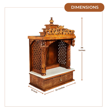 Suprabha Sheesham Wood Mandir (Teak) Dimensions