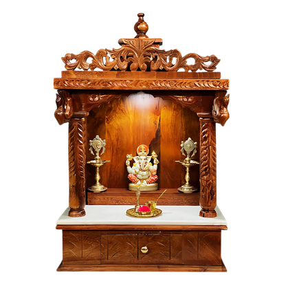 Suprabha Sheesham Wood Mandir (Teak) Front View