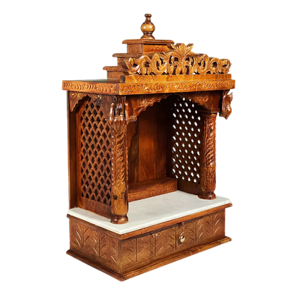 Suprabha Sheesham Wood Mandir (Teak) Side Angle 