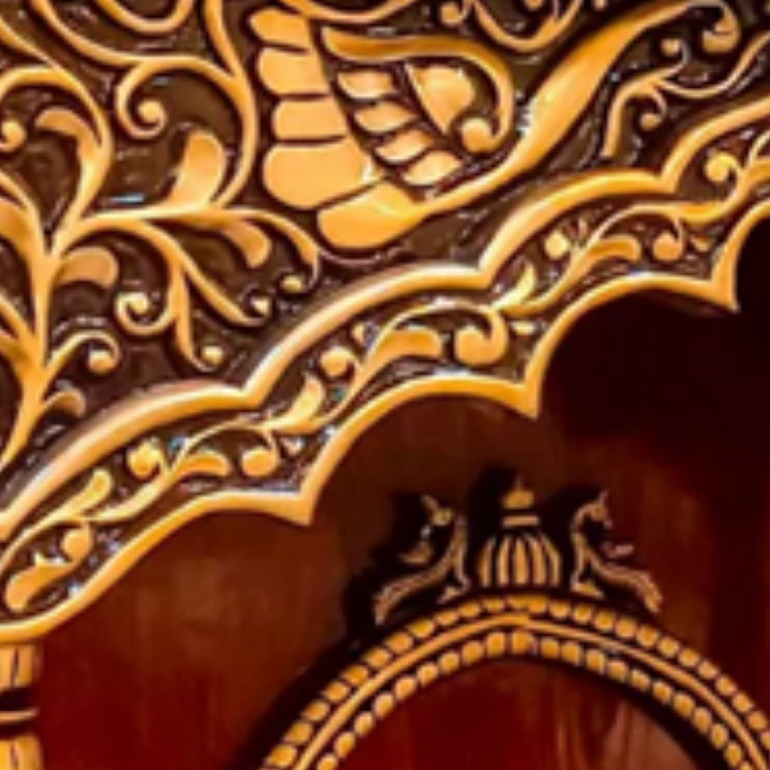 Suprita Teak Wood Mandap (Cherry Gold) close view