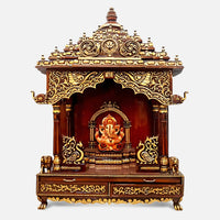 Suprita Teak Wood Mandap (Cherry Gold) front view