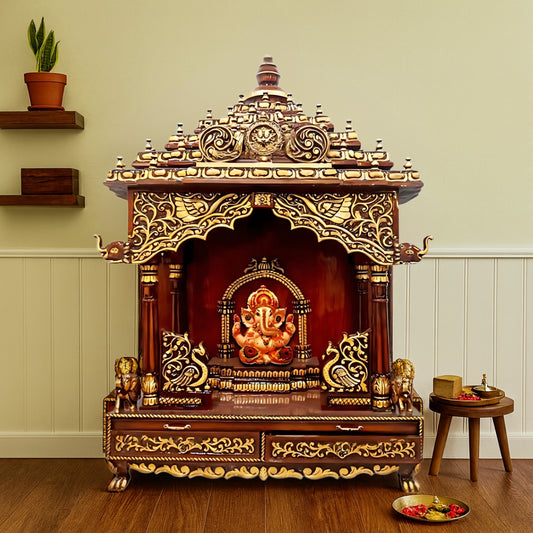 Suprita Teak Wood Mandap (Cherry Gold) lifestyle view 