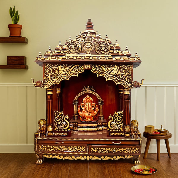 Suprita Teak Wood Mandap (Cherry Gold) lifestyle view 