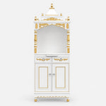 Suramya Floor Rested Pooja Mandap White Gold