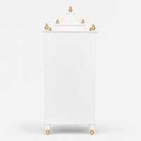 Suramya Floor Rested Pooja Mandap with Door (White Gold) Back view