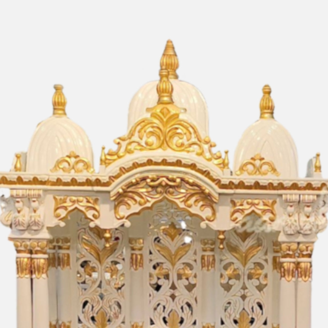 Suryansh Teak Wood Mandap (White Gold) close view 
