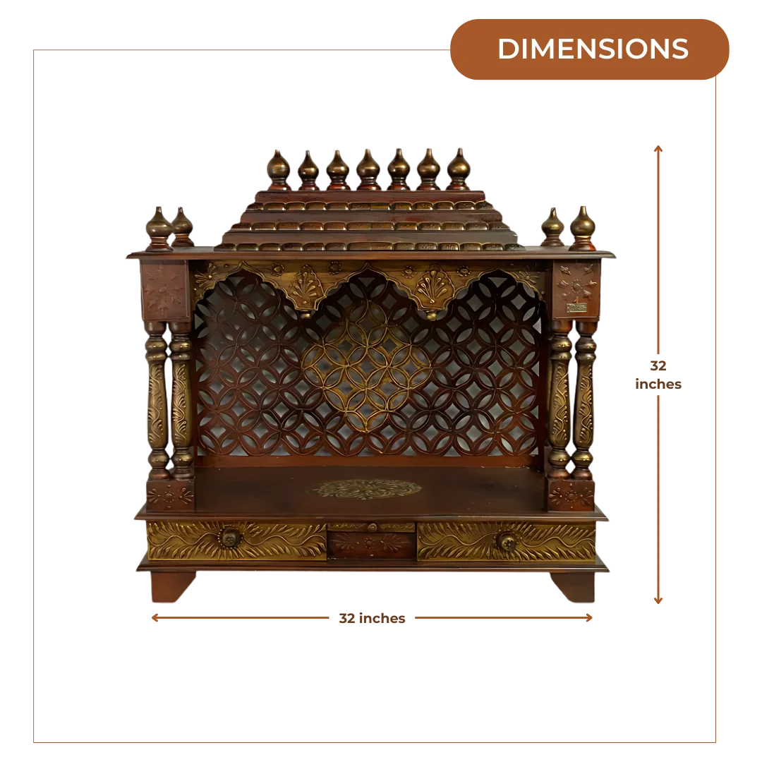Suvarnya-Sheesham-Wood-Mandir-Brown-Dimensions