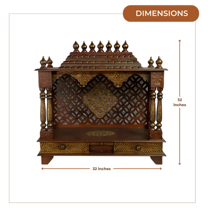Suvarnya-Sheesham-Wood-Mandir-Brown-Dimensions