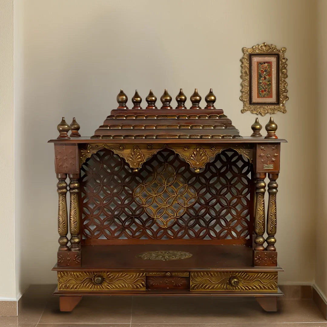 Suvarnya Sheesham Wood Mandir (Brown) Lifestyle image